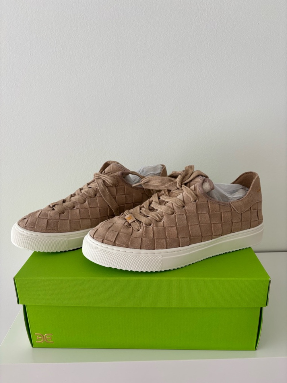 Sam Edelman Woven Sneakers in Taupe
